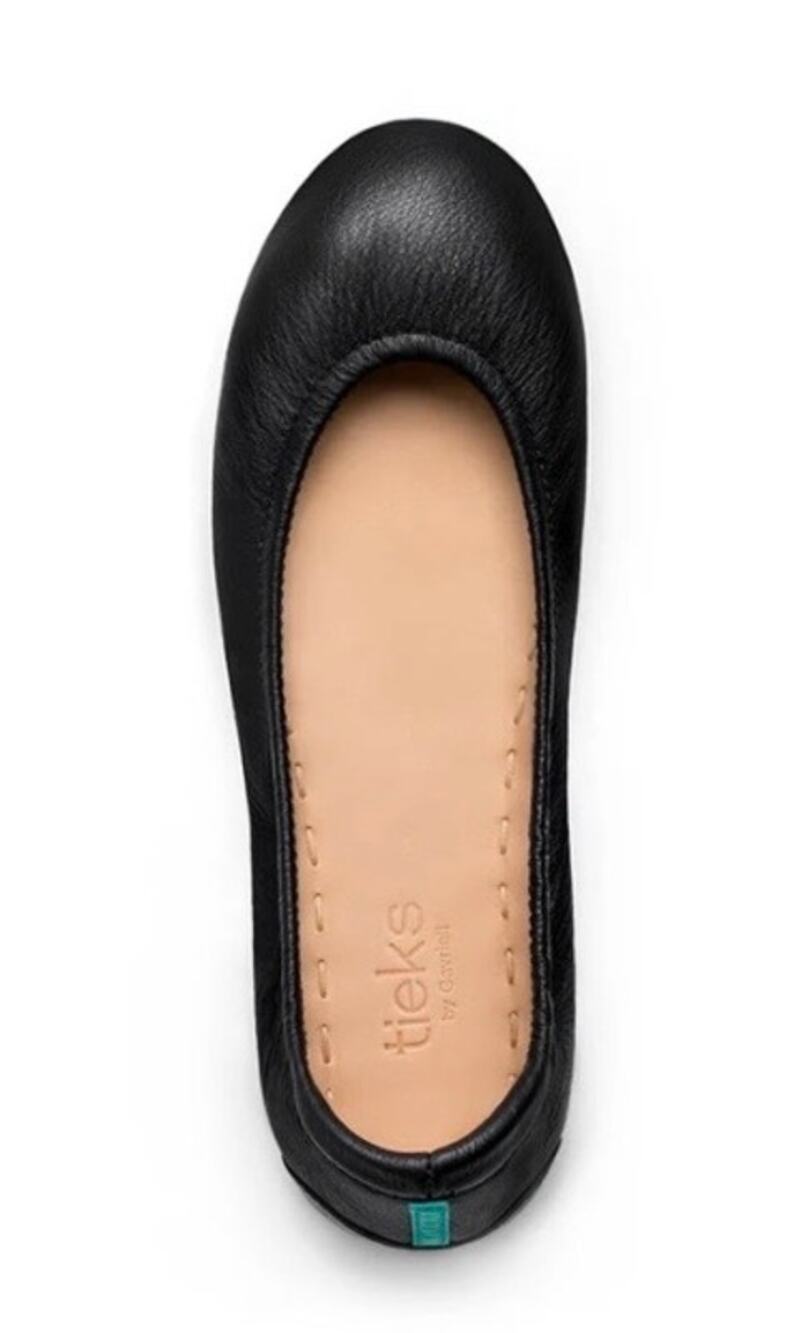Tieks Matte Black Italian Leather Ballet Flats 8 New Without Box